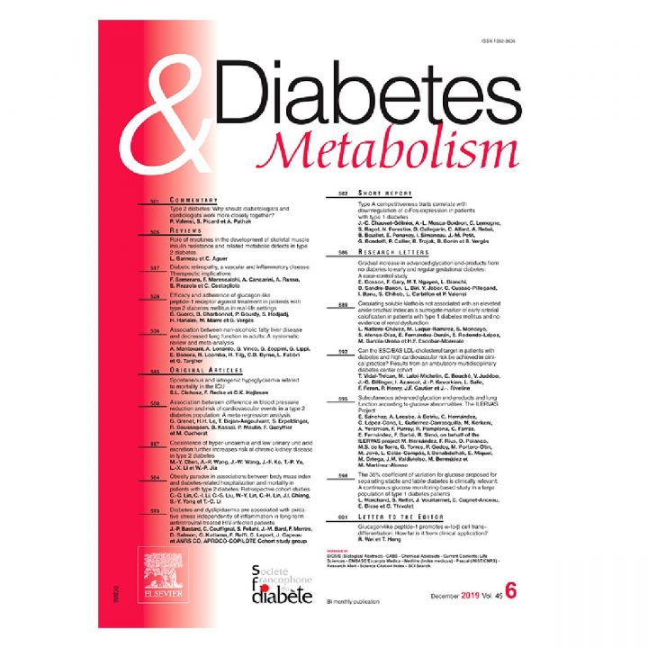 F. Fumeron publishes in Diabetes & Metabolism