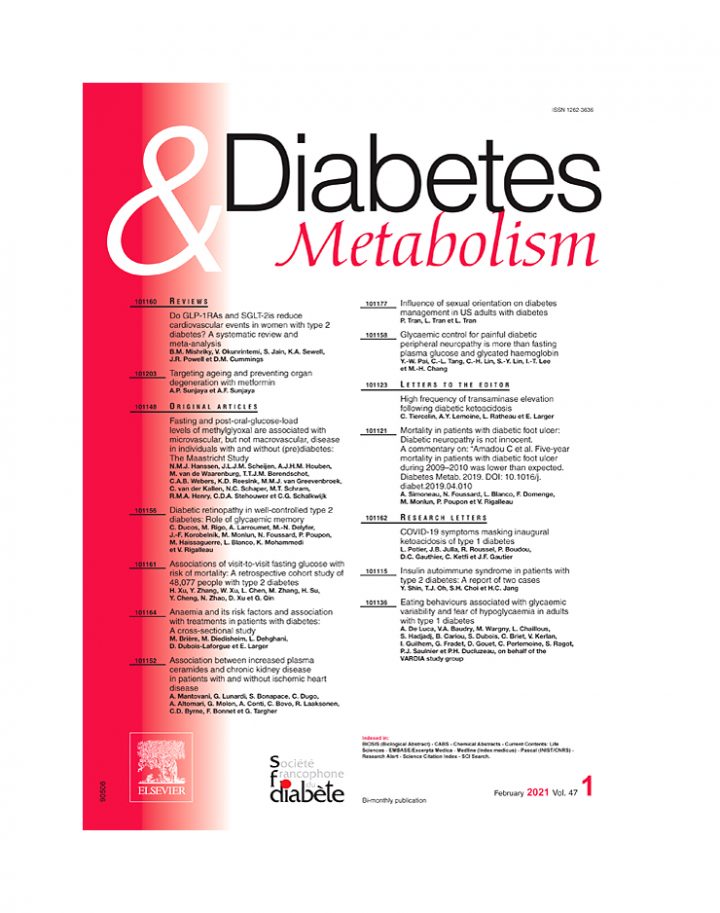 February 2021 cover of Diabetes and Metabolism